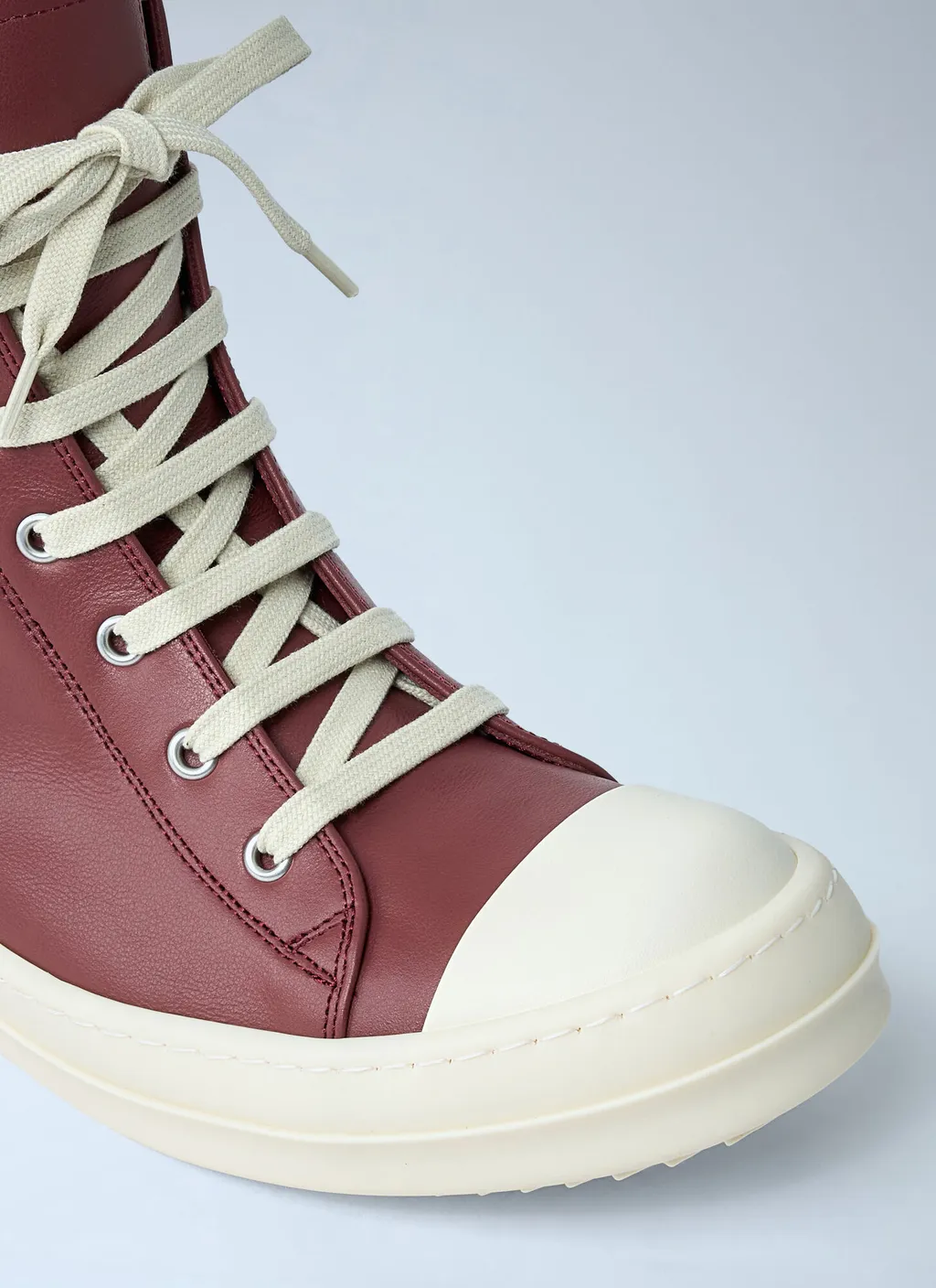 Lace-Up High-Top Leather Sneakers