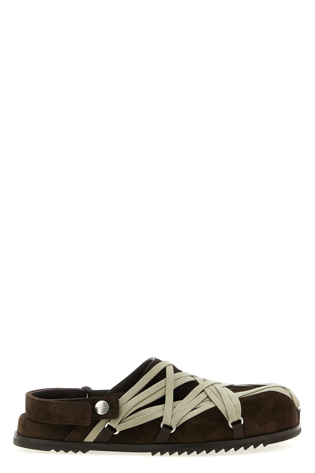 Rick Owens Concordians Megalace® Mule Granola In Brown Suede Leather