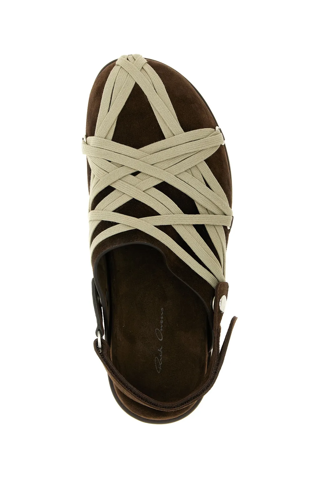 Rick Owens Concordians Megalace® Mule Granola In Brown Suede Leather