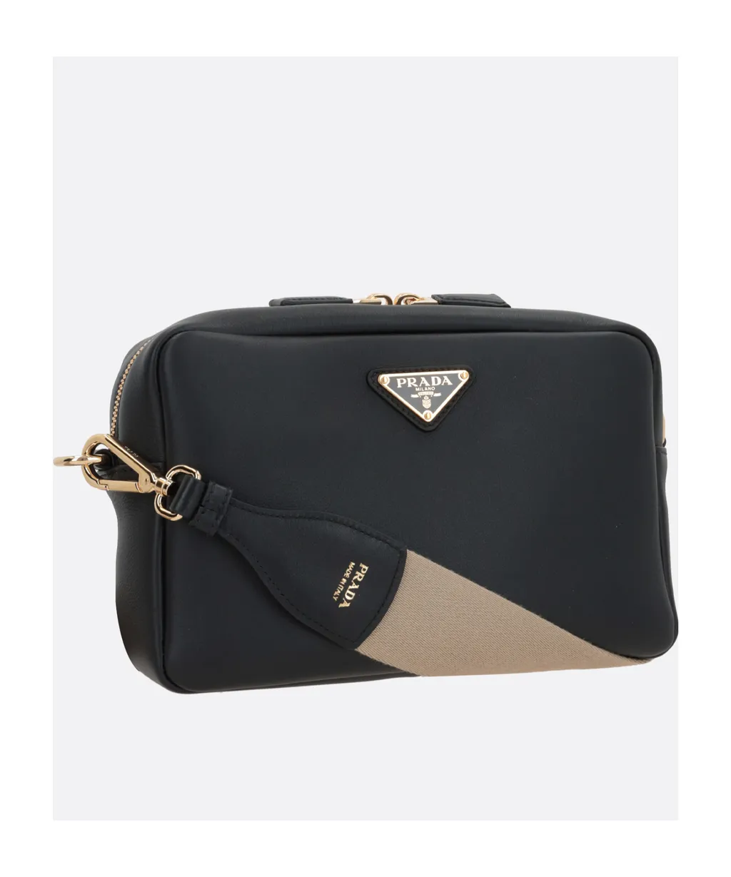Triangle-Logo Zipped Shoulder Bag