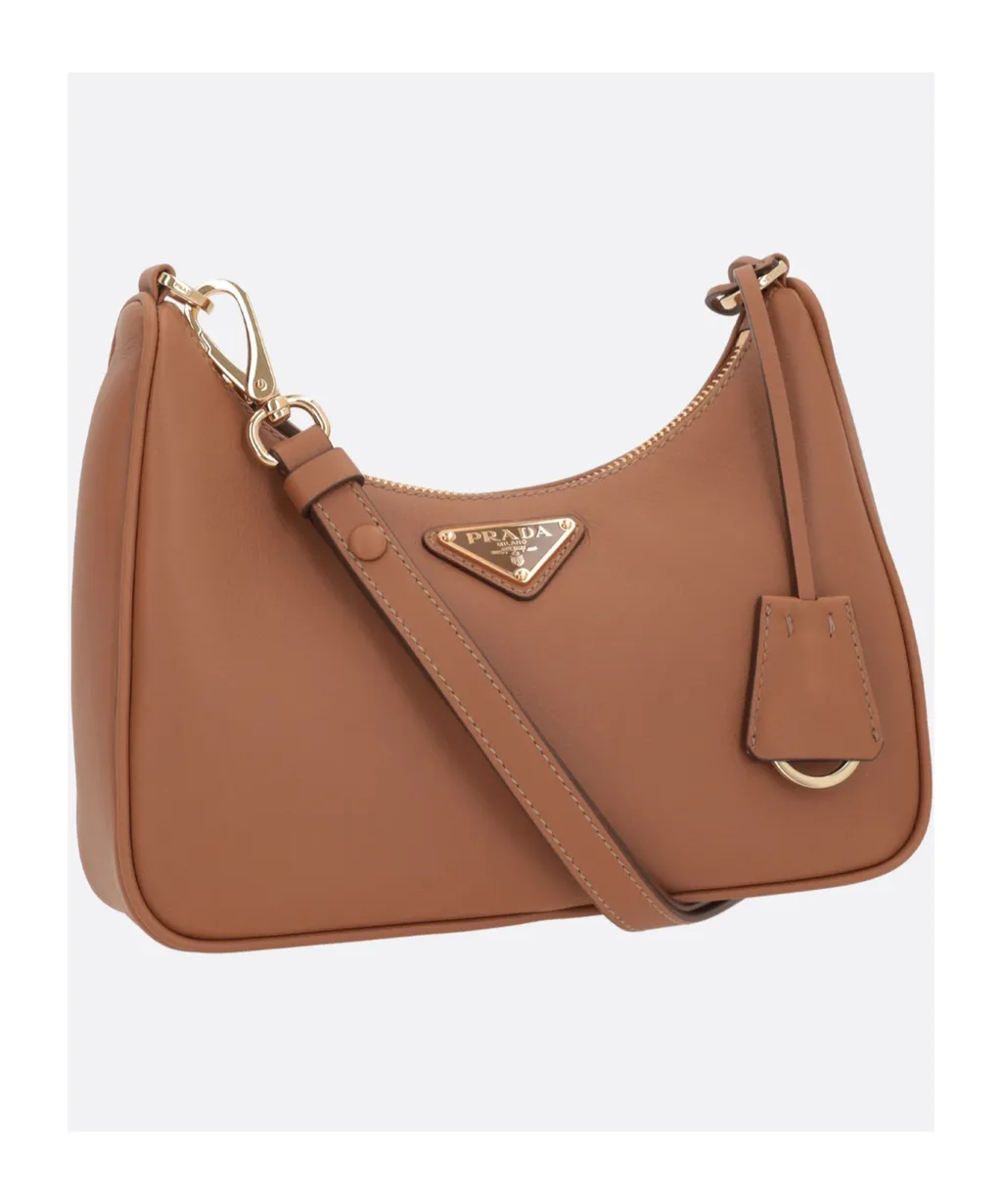 Triangle-Logo Zipped Shoulder Bag
