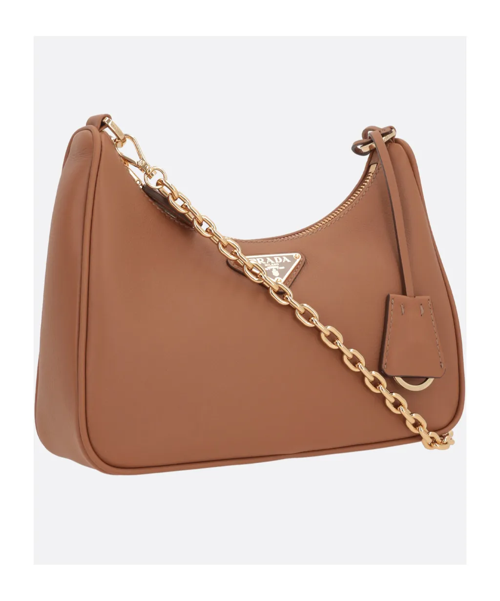 Triangle-Logo Zipped Shoulder Bag