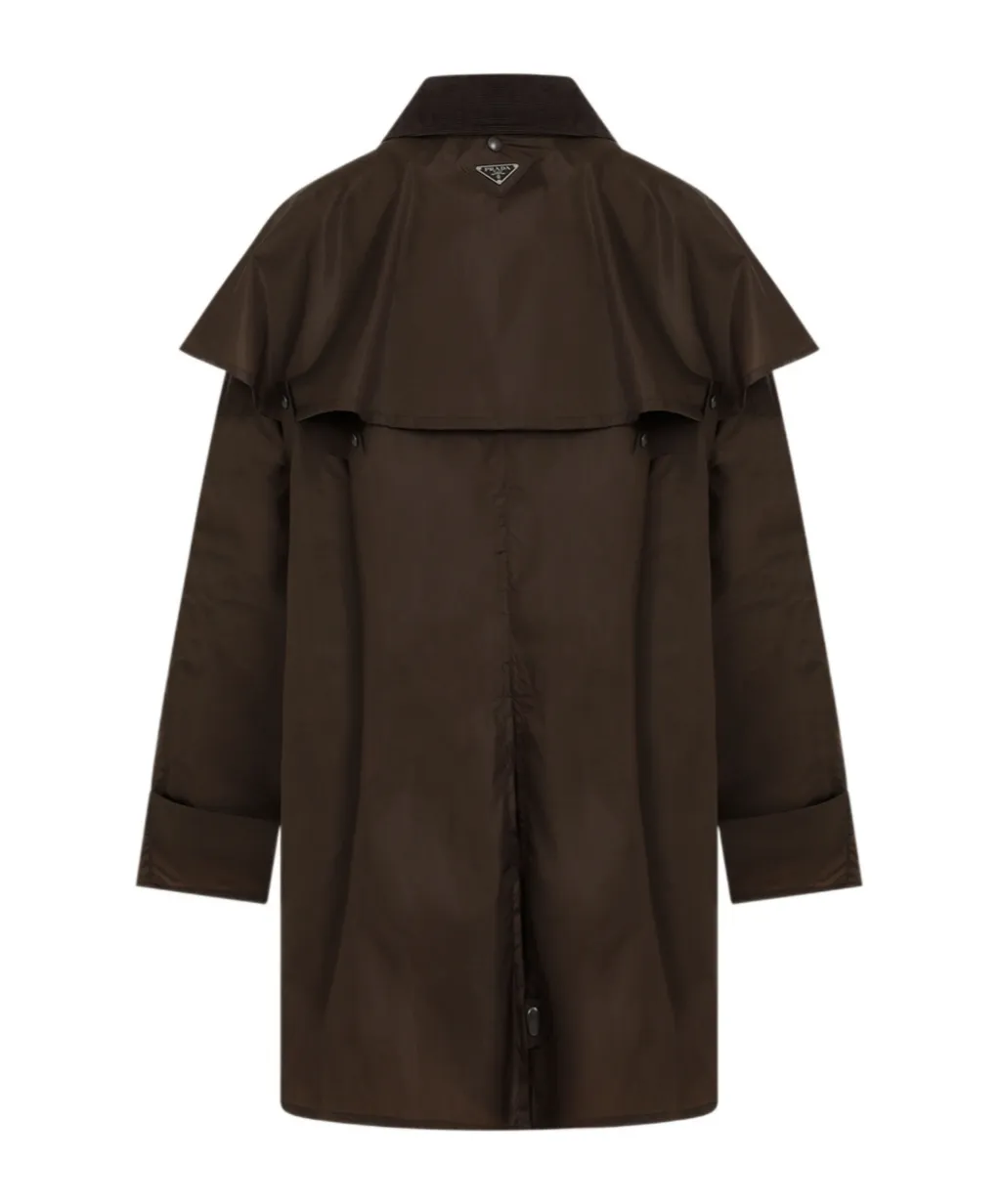 Corduroy-Collar Long-Sleeved Storm Jacket