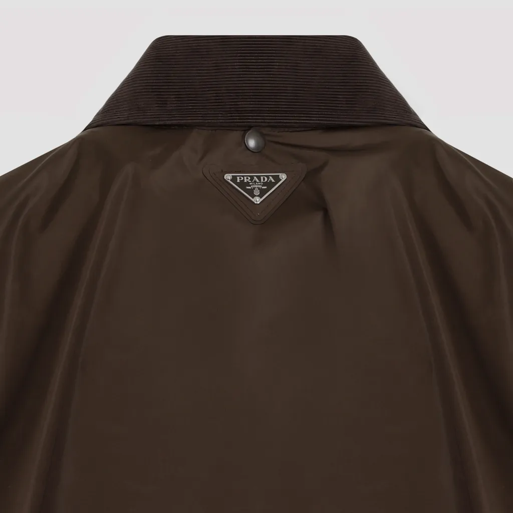 Corduroy-Collar Long-Sleeved Storm Jacket
