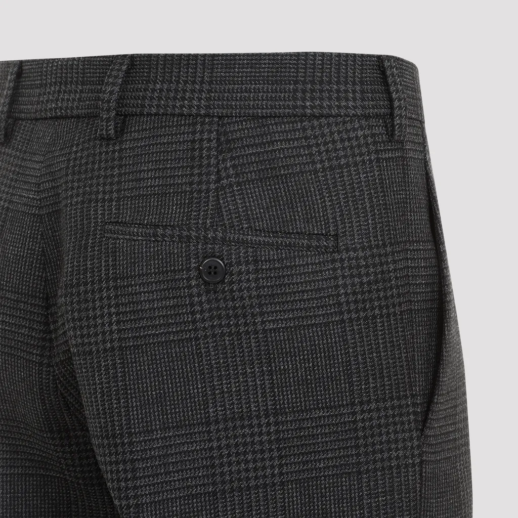 Prince Of Wales Mid-Rise Checked Trousers