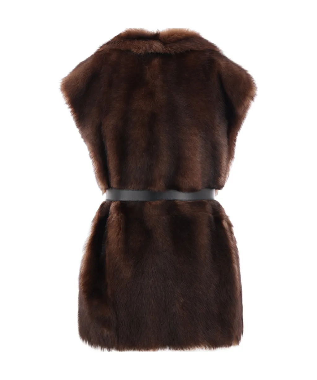 Sleeveless Belted Gilet