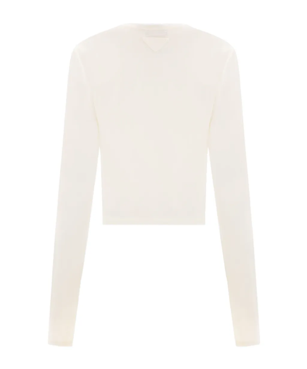 Logo-Sleeved Cropped T-Shirt