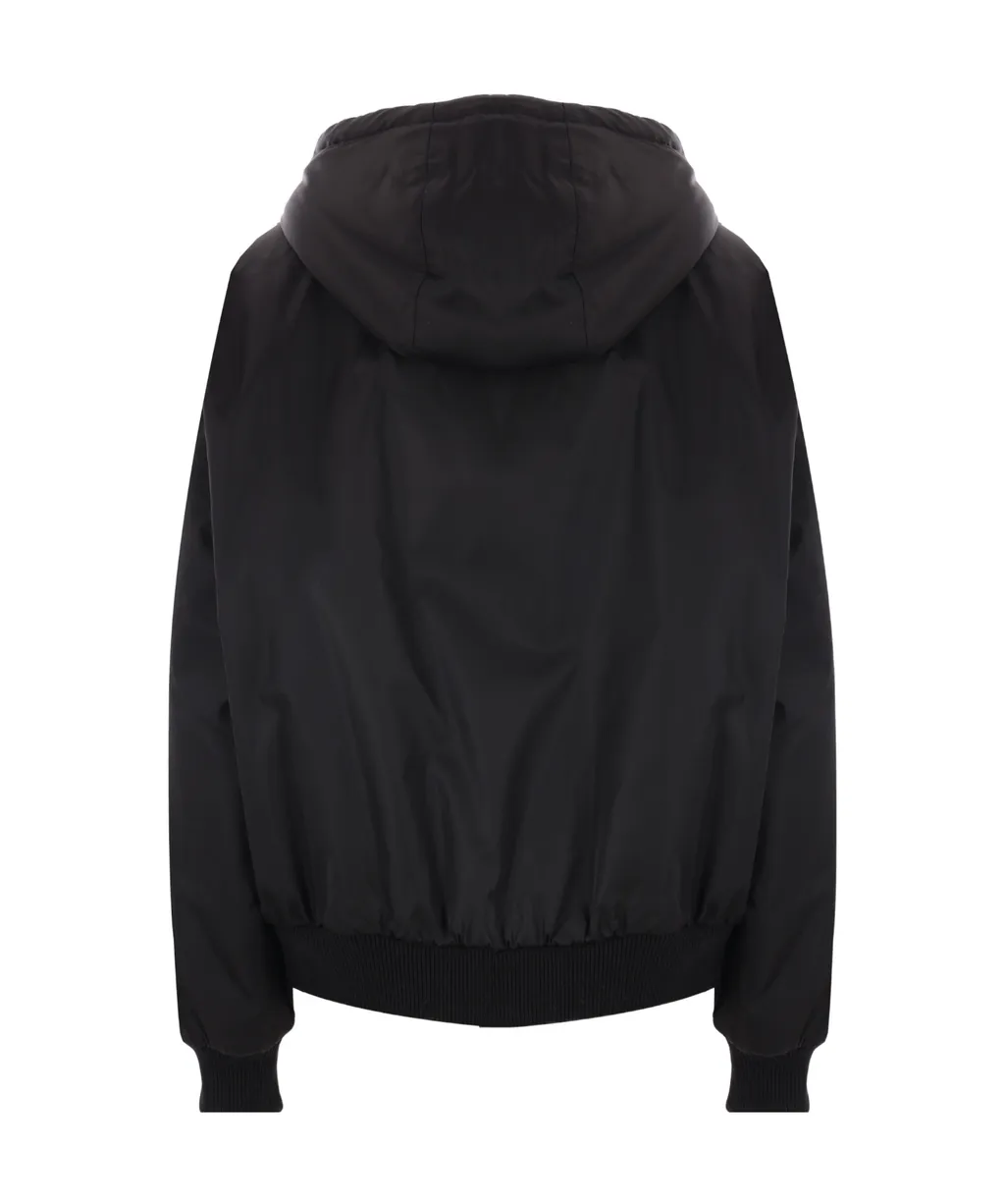 Re-Nylon Triangle-Logo Zipped Hooded Jacket