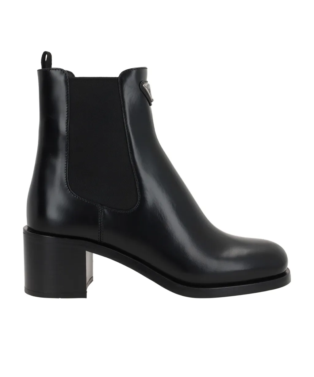 Triangle-Logo Ankle Boots