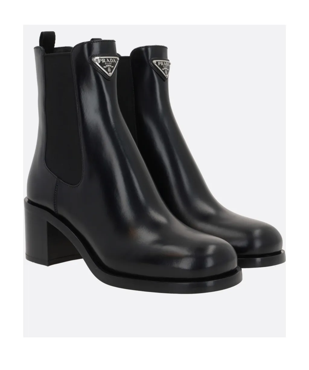 Triangle-Logo Ankle Boots