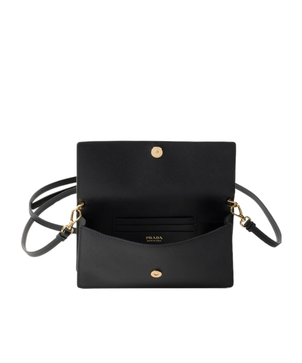 Mini Saffiano Logo Flip Shoulder Bag
