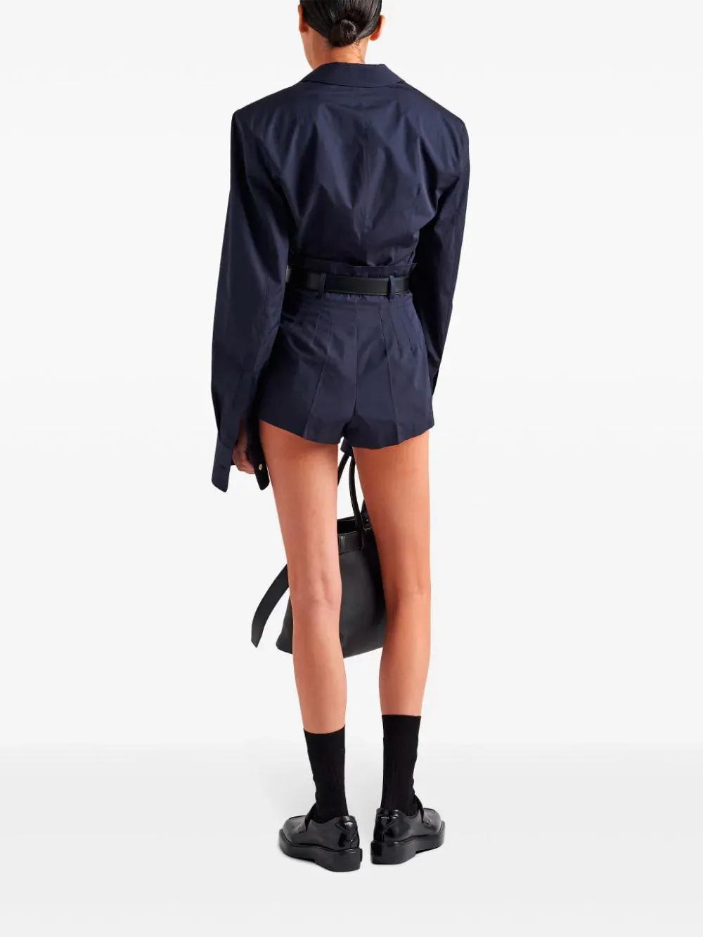 Cotton Poplin Belted Blazer