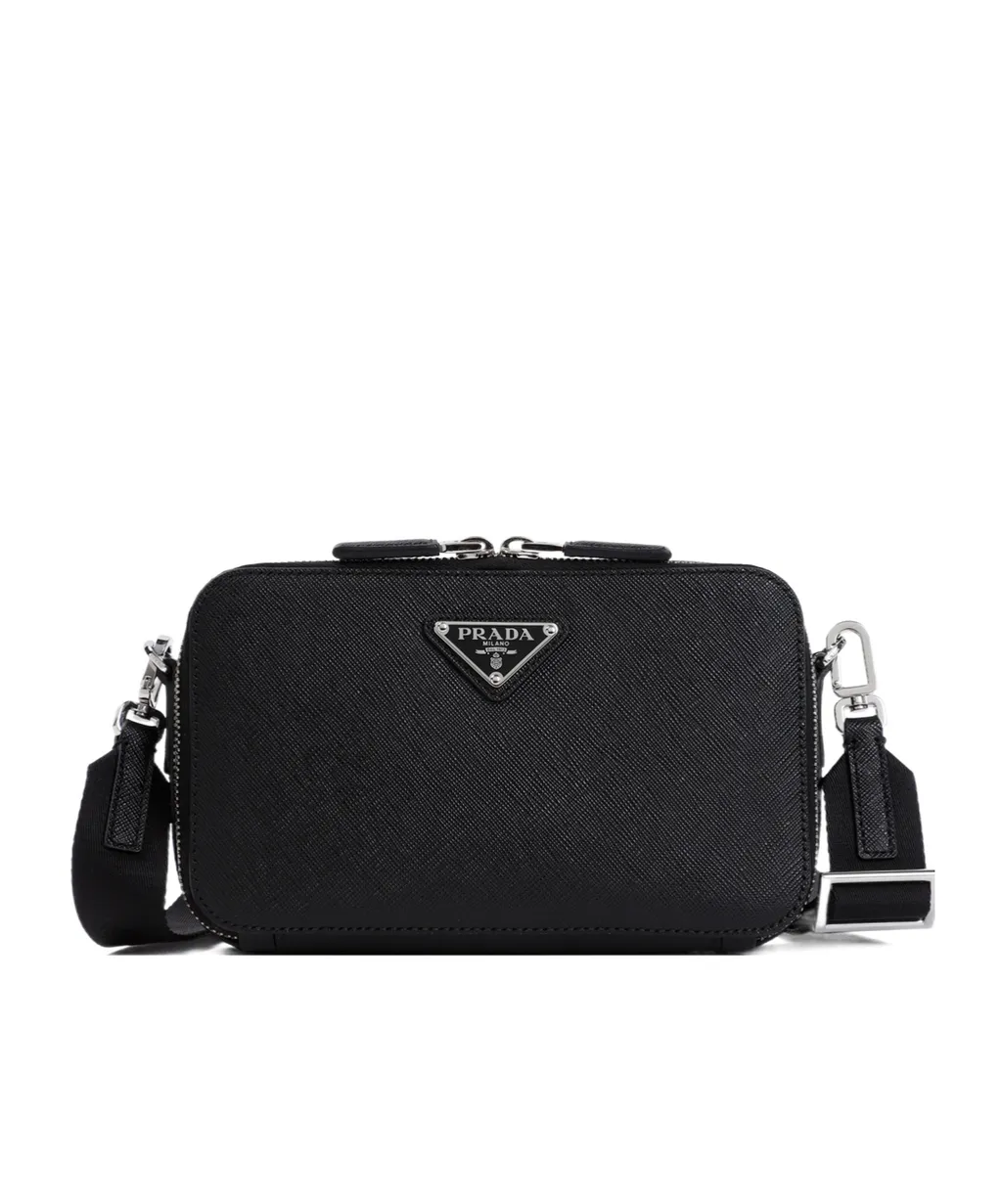 Logo Plaque Zipped Small Shoulder Bag