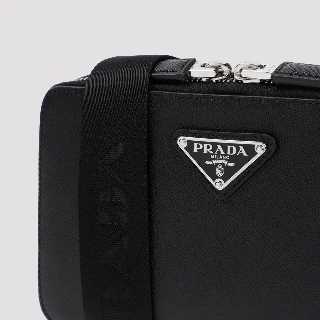 Logo Plaque Zipped Small Shoulder Bag