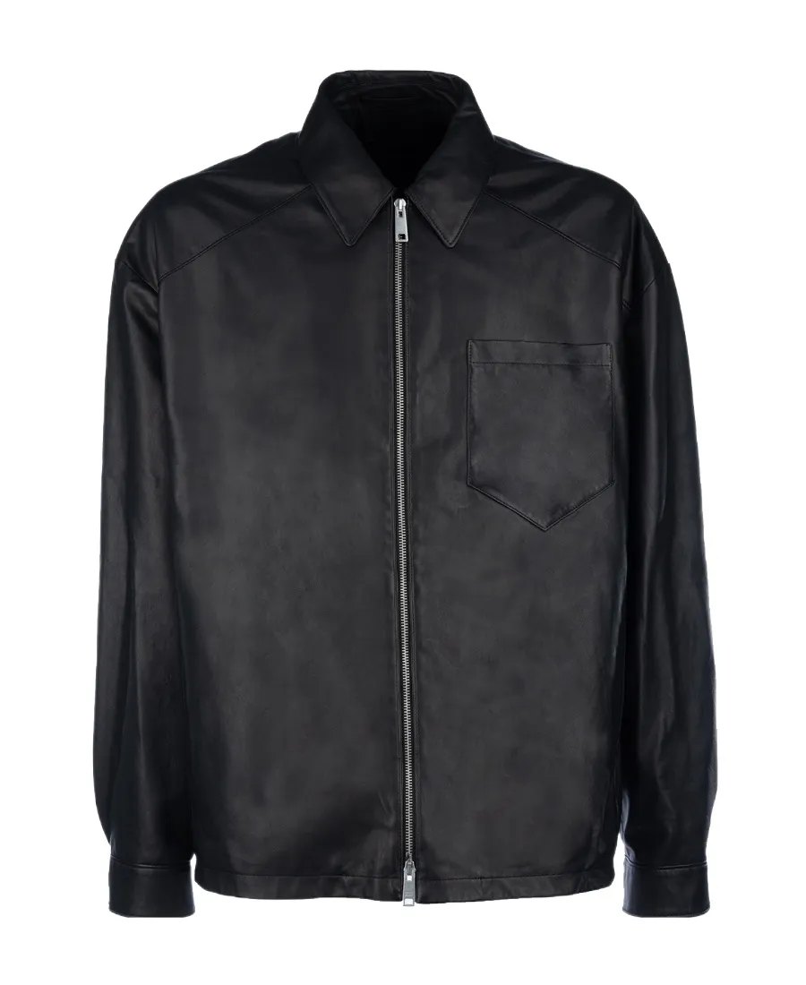 Zip-Up Leather Jacket