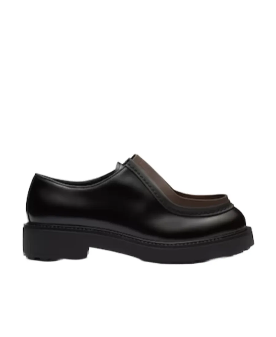 Opaque Brushed Leather Lace-Up Shoes