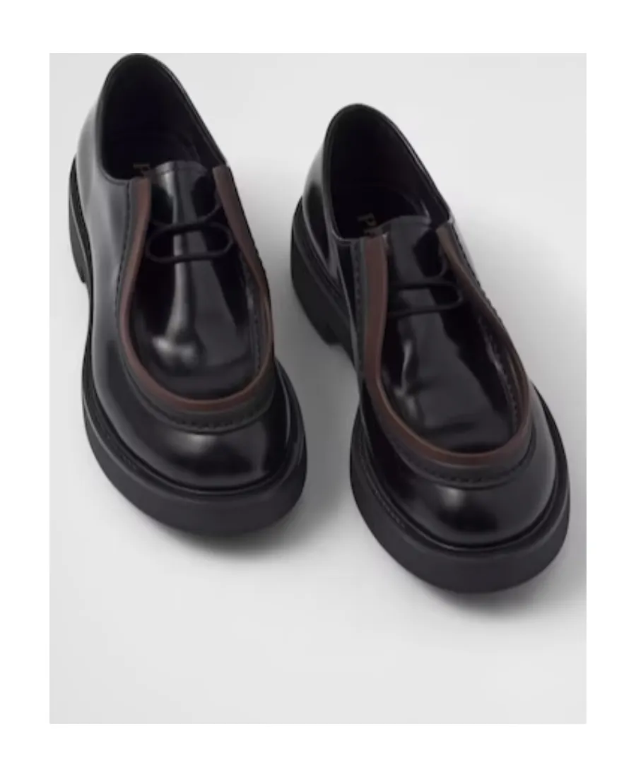 Opaque Brushed Leather Lace-Up Shoes