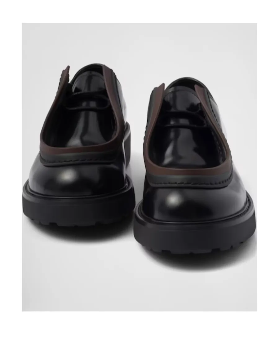 Opaque Brushed Leather Lace-Up Shoes