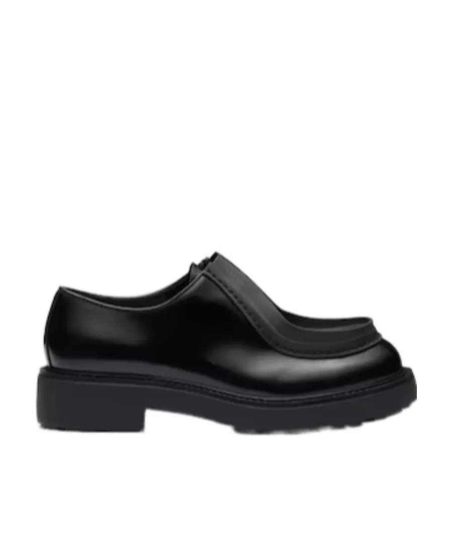 Opaque Brushed Leather Lace-Up Shoes
