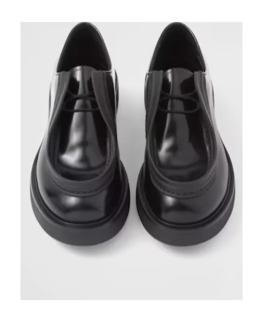 Opaque Brushed Leather Lace-Up Shoes
