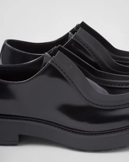 Opaque Brushed Leather Lace-Up Shoes