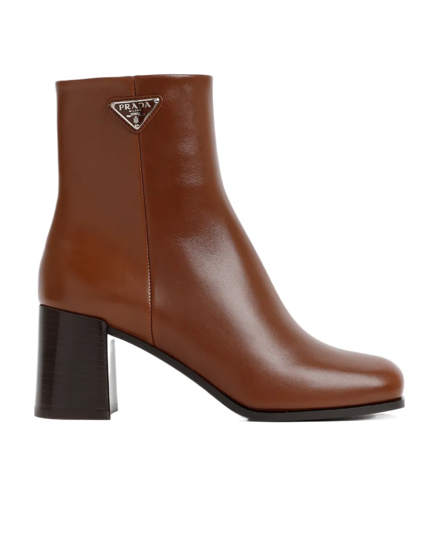 Triangle-Logo Leather Boots