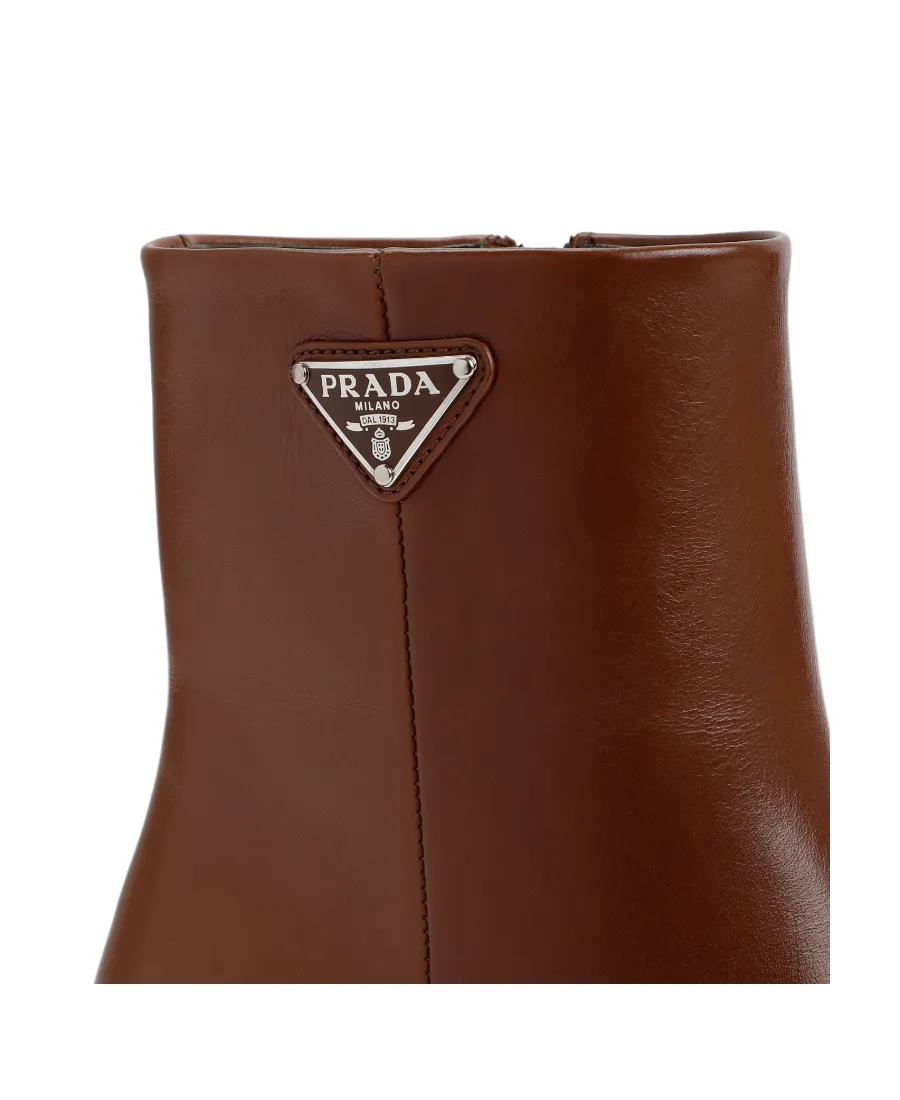 Triangle-Logo Leather Boots