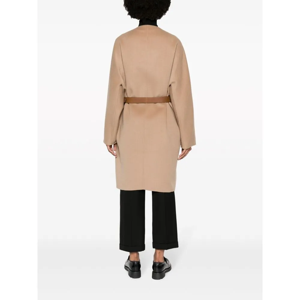Crewneck Button-Up Long Coat