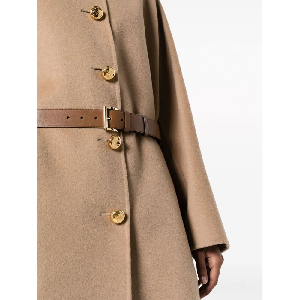 Crewneck Button-Up Long Coat