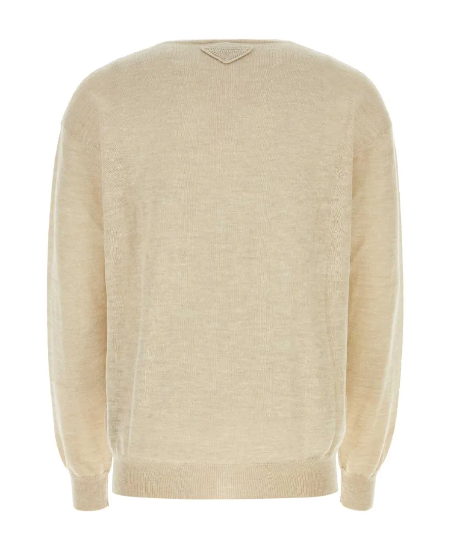 Criss-Cross V-Neck Knit Sweatshirt