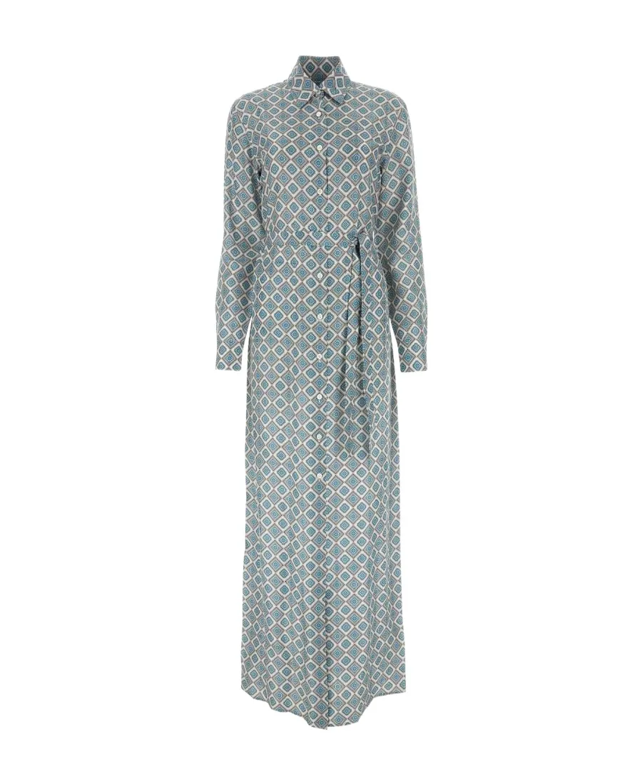 Geometric-Print Shirt Dress
