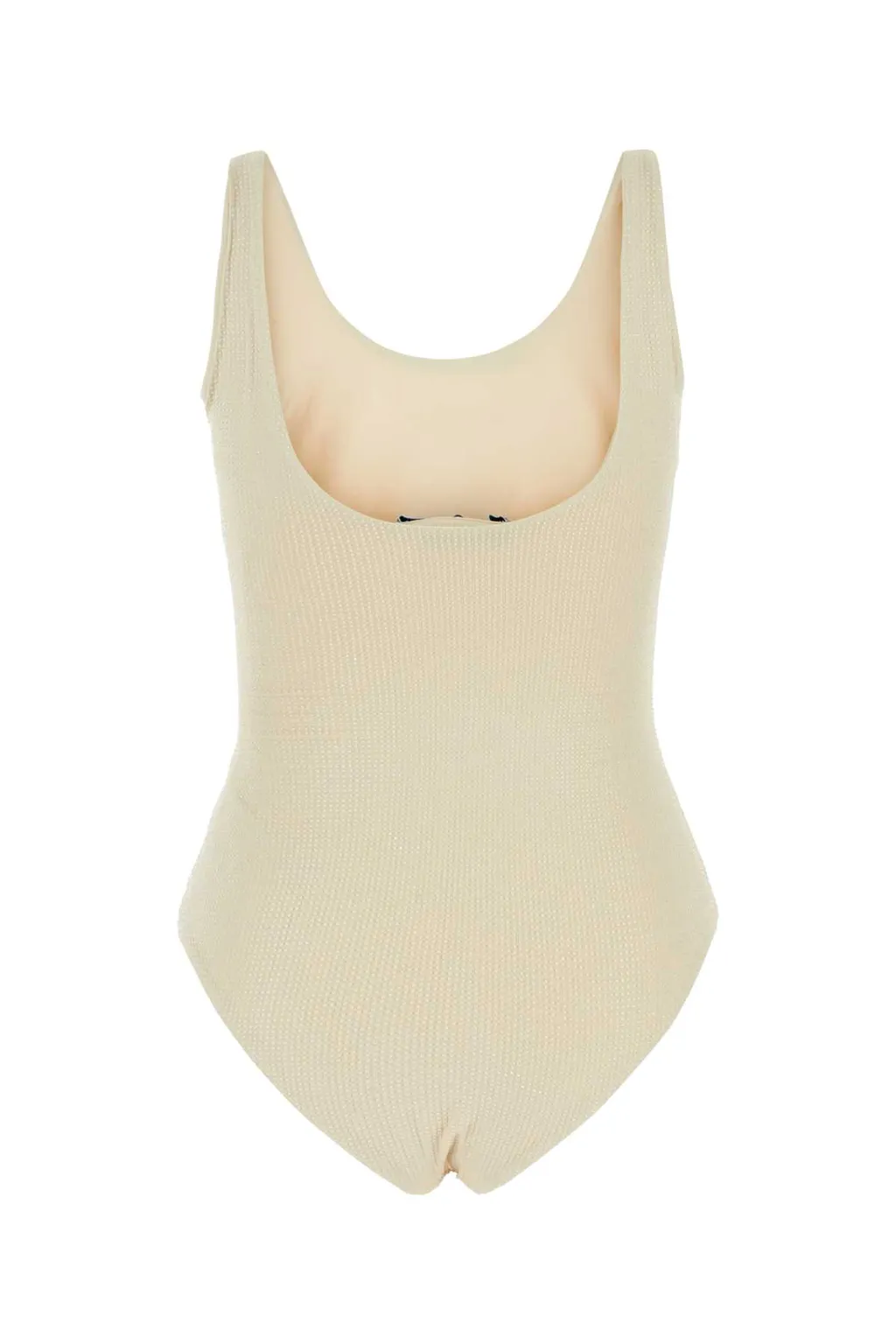Logo Plaque Sleeveless Swimsuit