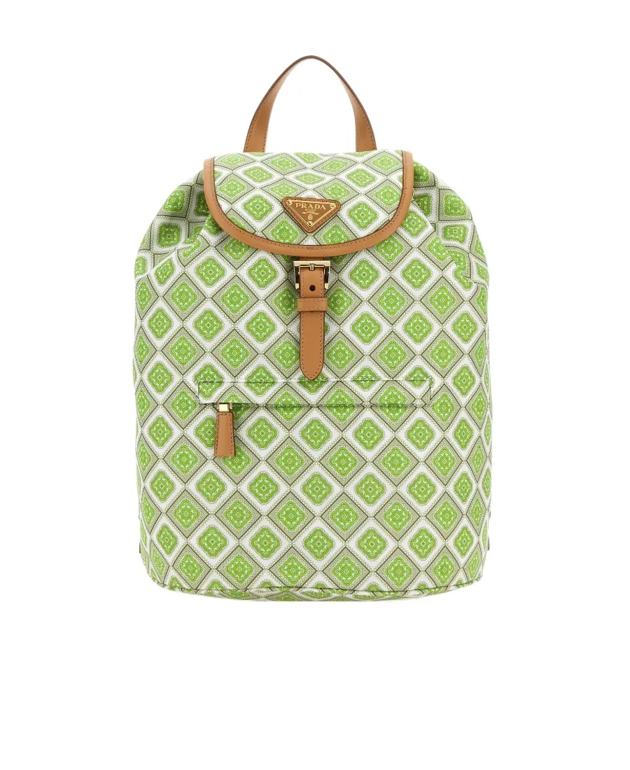 Geometric-Print Drawstring Backpack