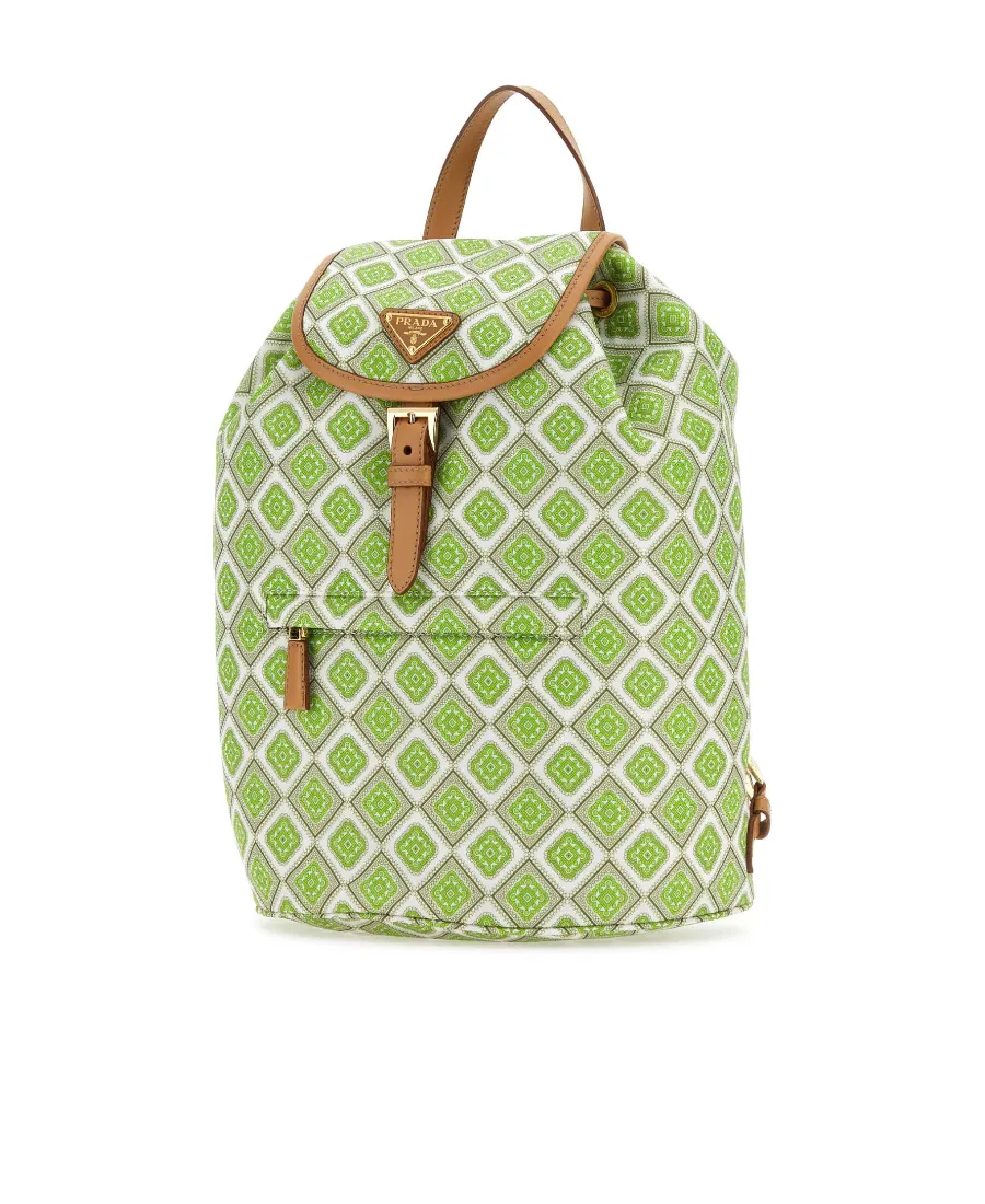 Geometric-Print Drawstring Backpack
