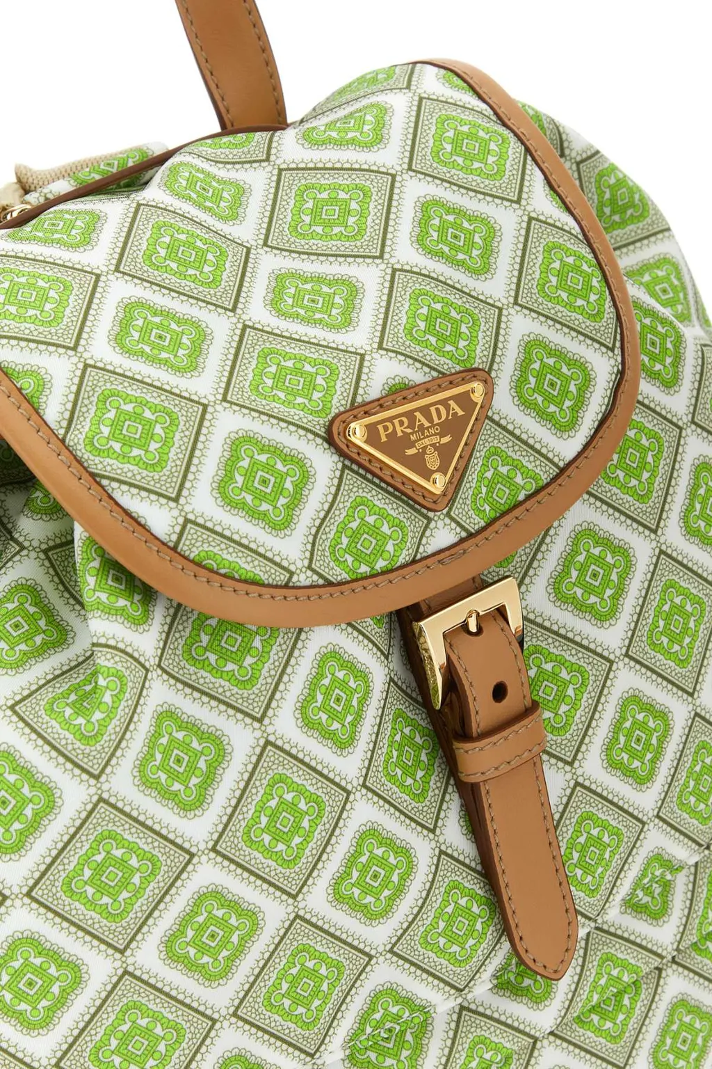 Geometric-Print Drawstring Backpack