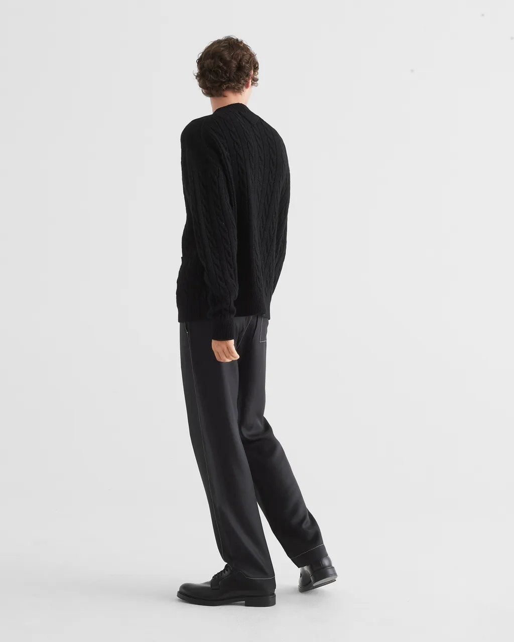 Cable-Knit Button-Up Cardigan
