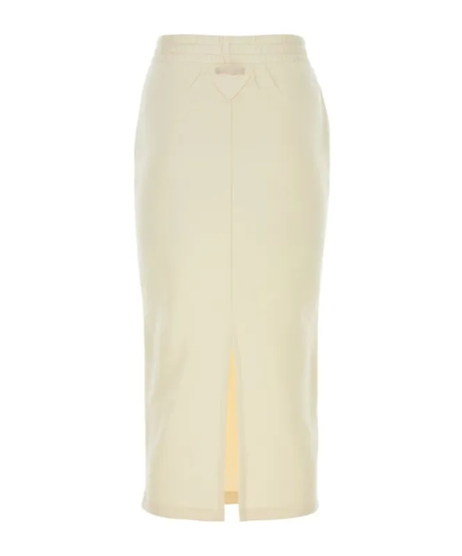 Elasticated Waistband Slit-Detailed Skirt