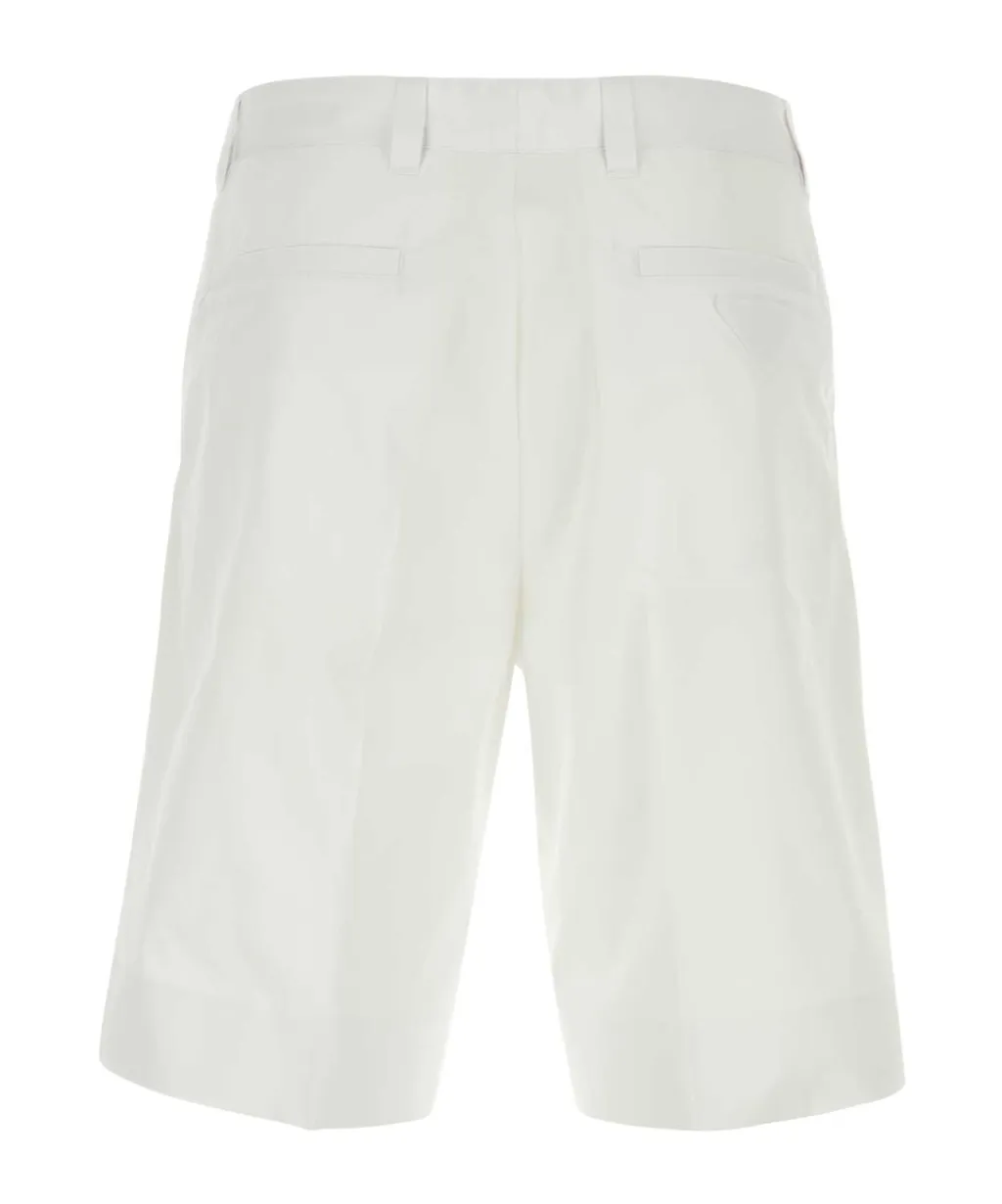 Belt-Looped Straight-Leg Shorts