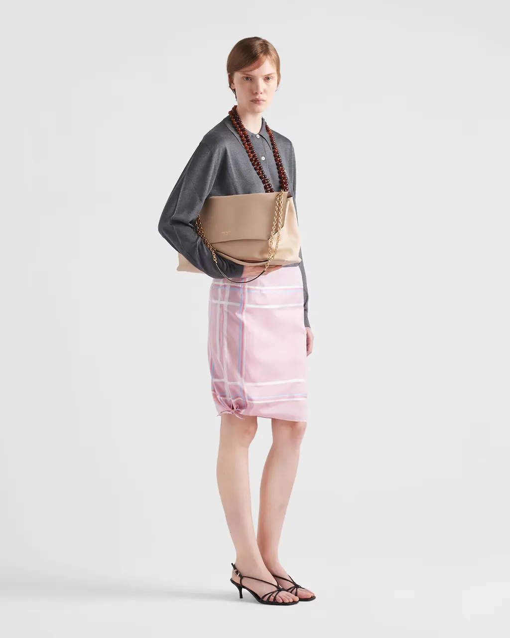 Checked Straight Hem Mini Skirt