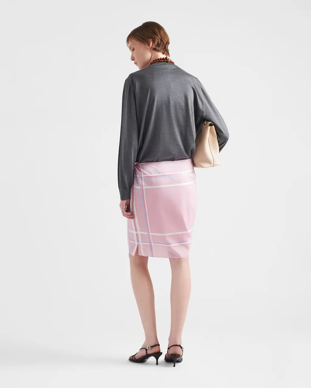 Checked Straight Hem Mini Skirt