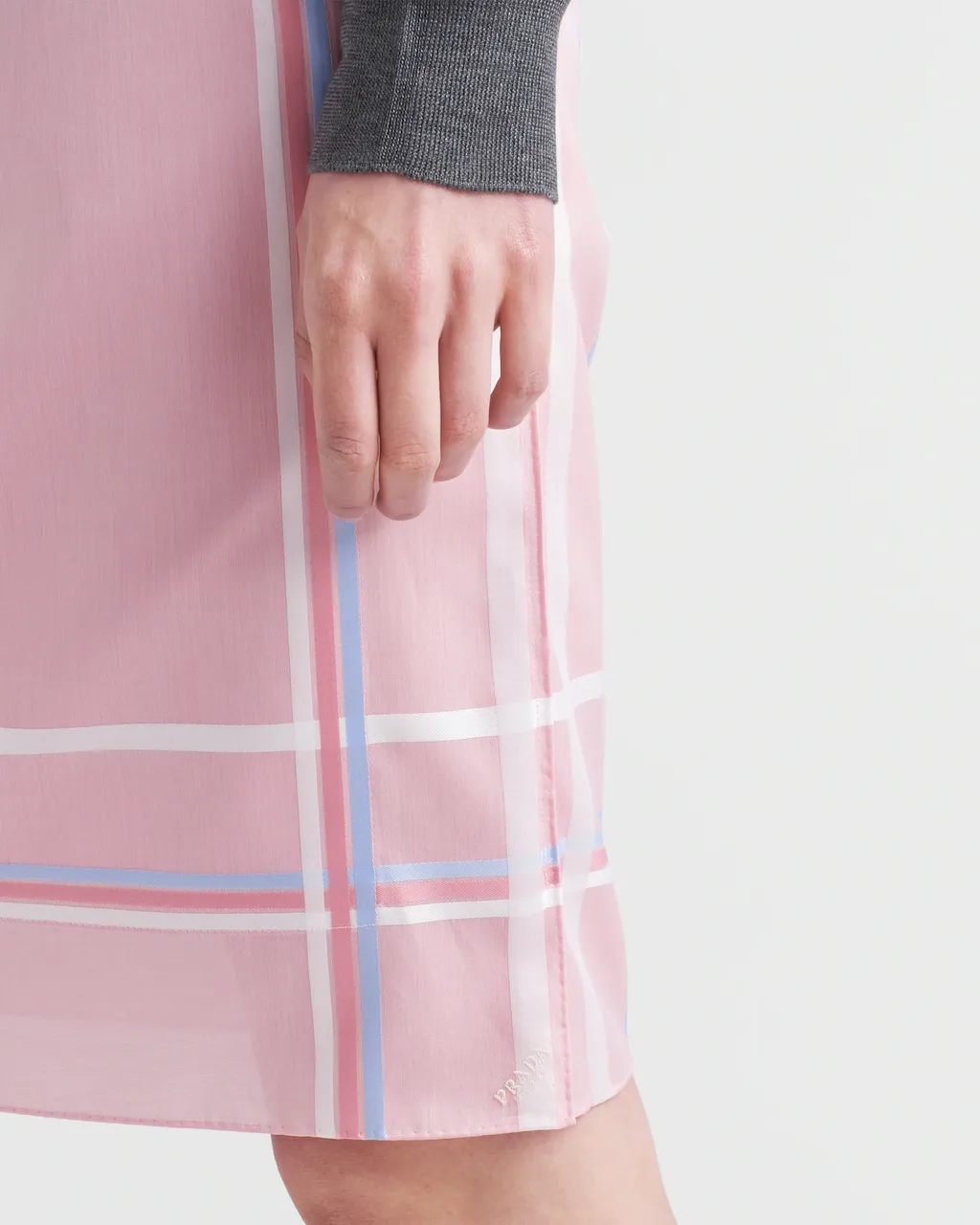 Checked Straight Hem Mini Skirt