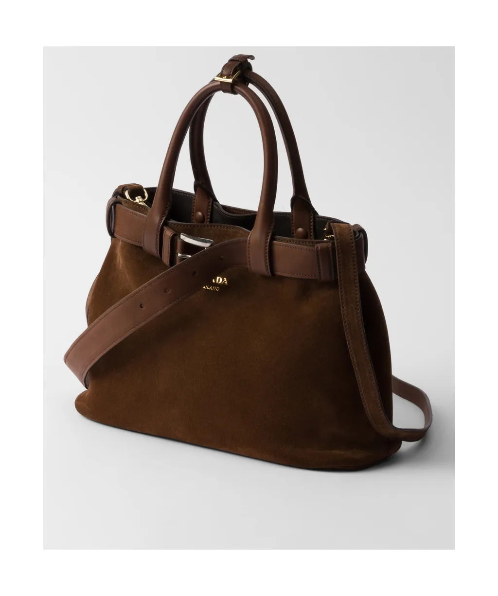 Belted Open-Top Medium Handbag