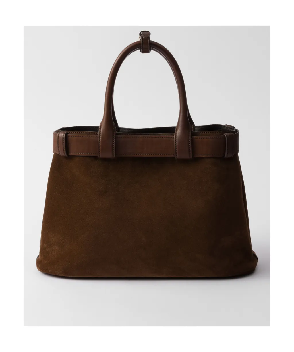 Belted Open-Top Medium Handbag
