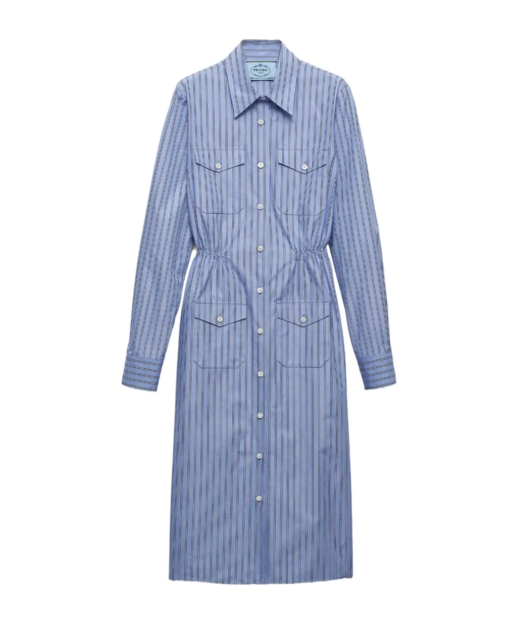 Striped Straight Hem Shirt Dress