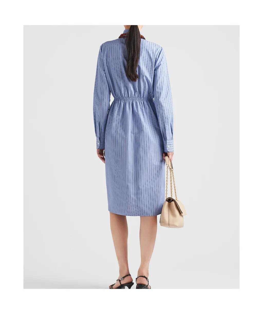 Striped Straight Hem Shirt Dress