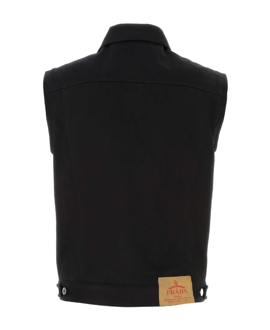 Triangle-Logo Button-Up Gilet