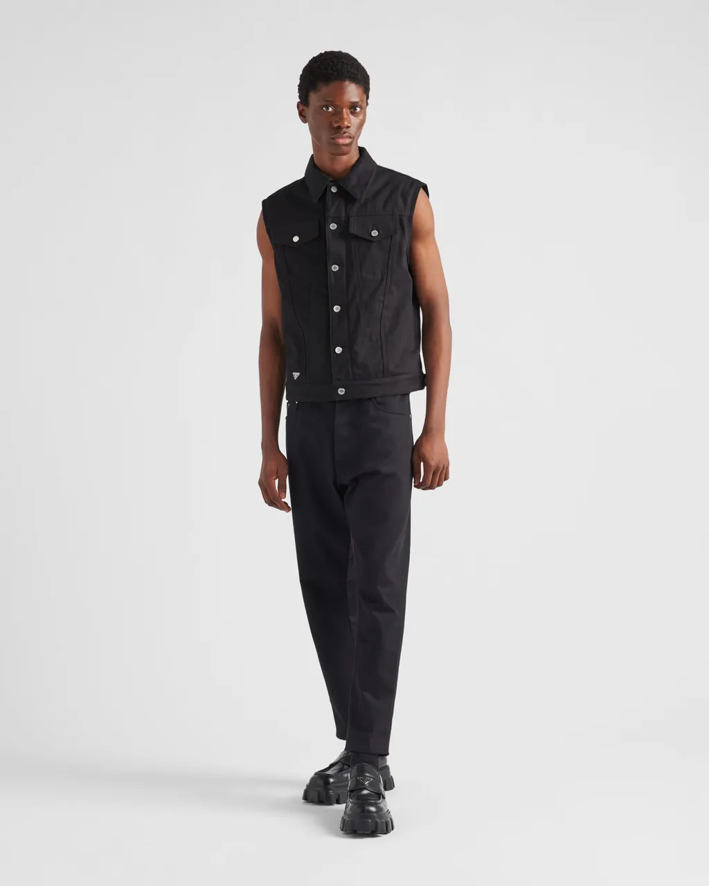Triangle-Logo Button-Up Gilet