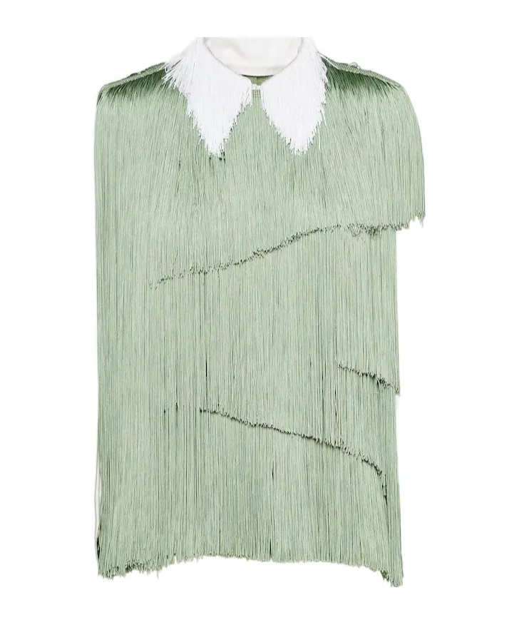 Organza Top With Fringe