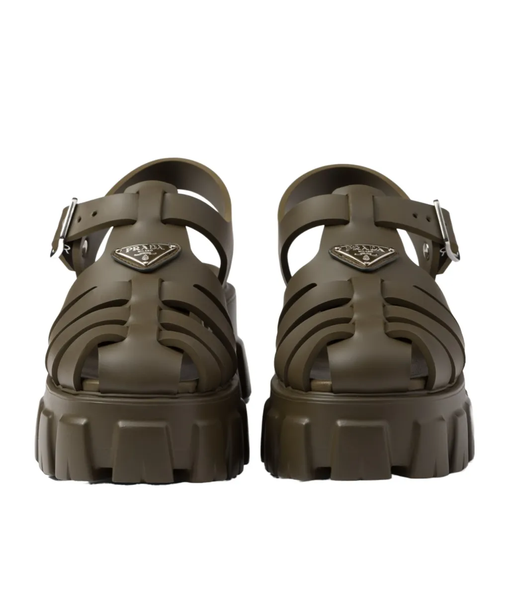 Foam Triangle-Logo Ankle Strapped Sandals