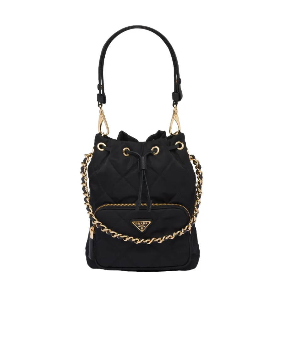 Quilted Chain-Linked Bucket Bag